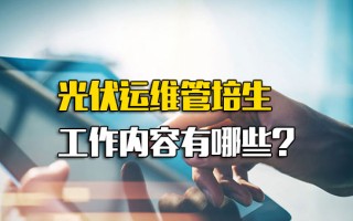 龙华富士康招聘中心官网光伏运维管培生工作内容有哪些