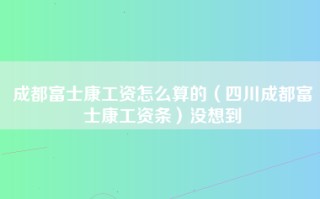 成都富士康工资怎么算的（四川成都富士康工资条）没想到